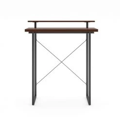 Merge 42 in. Brown Walnut Standing Desk with Monitor Stand and File by HOMESTYLES -Deals HOMESTYLES Store brown walnut homestyles standing desks 5450 1721 1f 1000