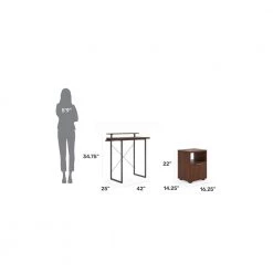 Merge 42 in. Brown Walnut Standing Desk with Monitor Stand and File by HOMESTYLES -Deals HOMESTYLES Store brown walnut homestyles standing desks 5450 1721 4f 1000