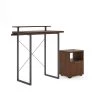 Merge 42 in. Brown Walnut Standing Desk with Monitor Stand and File by HOMESTYLES