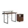 Merge 42 in. Brown Walnut Writing Desk with Stand and File by HOMESTYLES