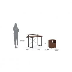 Merge 42 in. Brown Walnut Writing Desk with Stand and File by HOMESTYLES -Deals HOMESTYLES Store brown walnut homestyles writing desks 5450 1521 c3 1000