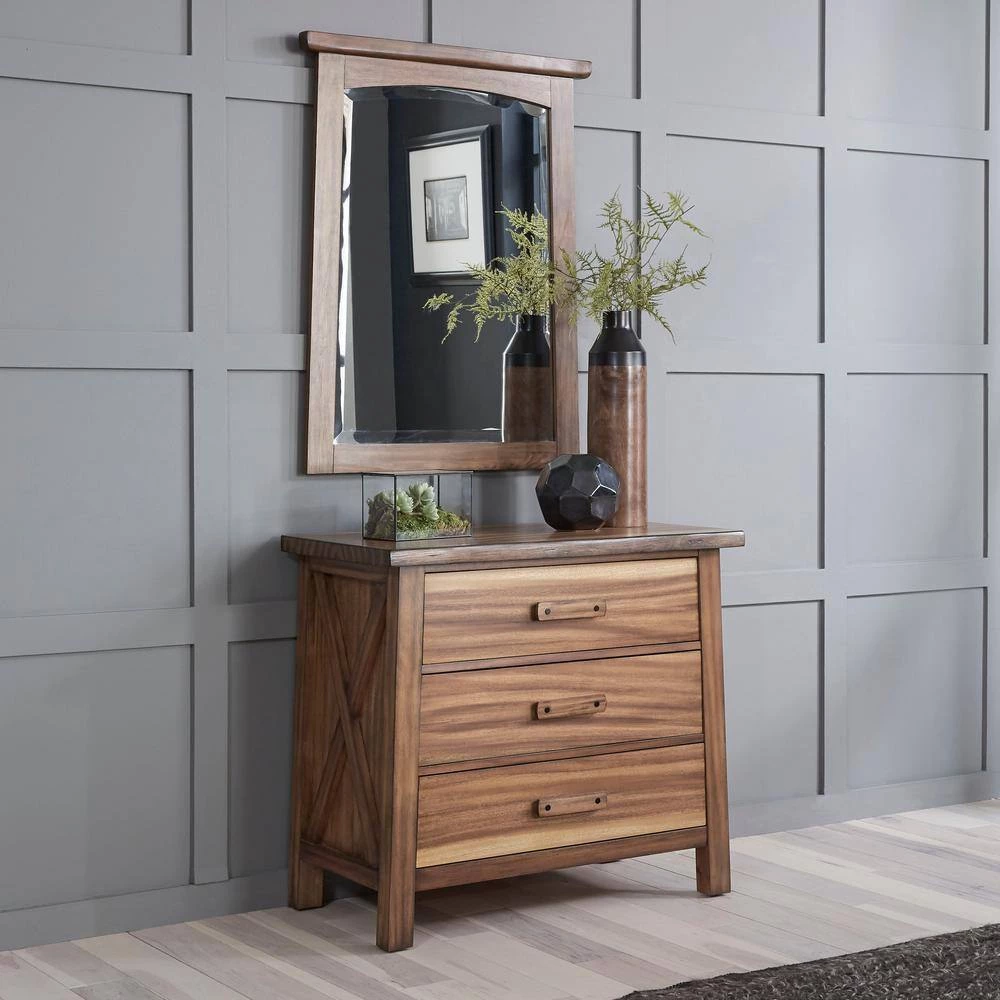 Forest Retreat 19 in. Brown Teak Wood Chest and Mirror by HOMESTYLES 7 Forest Retreat 19 in. Brown Teak Wood Chest and Mirror by HOMESTYLES - Image 7