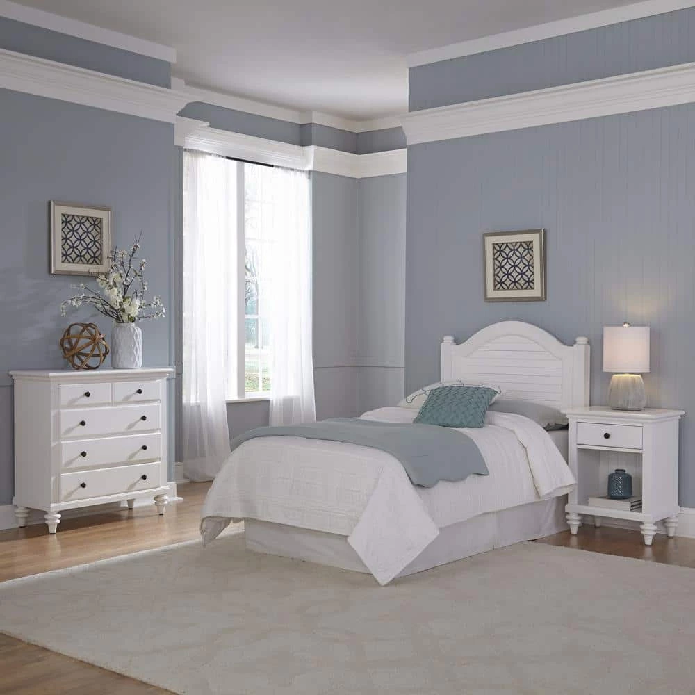 Bermuda 3-Piece White Twin Headboard Bedroom Set by HOMESTYLES 3 Bermuda 3-Piece White Twin Headboard Bedroom Set by HOMESTYLES - Image 3