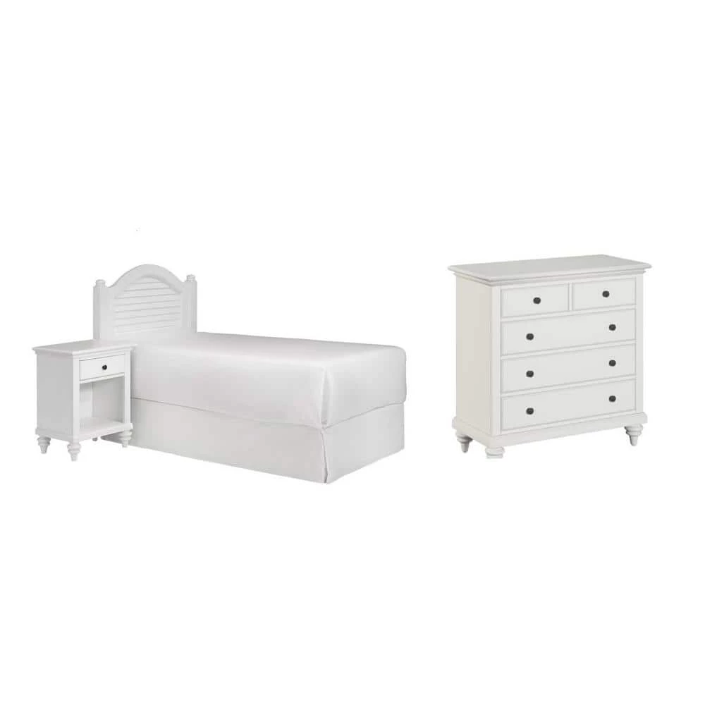 Bermuda 3-Piece White Twin Headboard Bedroom Set by HOMESTYLES 1 Bermuda 3-Piece White Twin Headboard Bedroom Set by HOMESTYLES