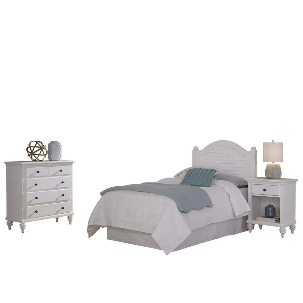 Bermuda 3-Piece White Twin Headboard Bedroom Set by HOMESTYLES 2 Bermuda 3-Piece White Twin Headboard Bedroom Set by HOMESTYLES - Image 2