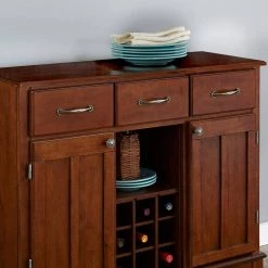 Cherry Buffet with Wine Storage by HOMESTYLES -Deals HOMESTYLES Store cherry and medium cherry homestyles sideboards buffet tables 5100 0072 c3 1000