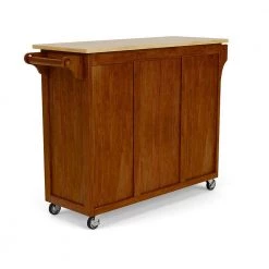 Create-a-Cart Cherry Kitchen Cart With Natural Wood Top by HOMESTYLES -Deals HOMESTYLES Store cherry brown with natural top homestyles kitchen carts 9100 1071 44 1000
