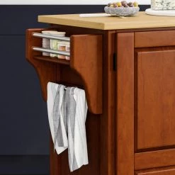 Create-a-Cart Cherry Kitchen Cart With Natural Wood Top by HOMESTYLES -Deals HOMESTYLES Store cherry brown with natural top homestyles kitchen carts 9100 1071 77 1000