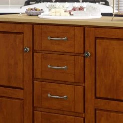 Create-a-Cart Cherry Kitchen Cart With Natural Wood Top by HOMESTYLES -Deals HOMESTYLES Store cherry brown with natural top homestyles kitchen carts 9100 1071 a0 1000