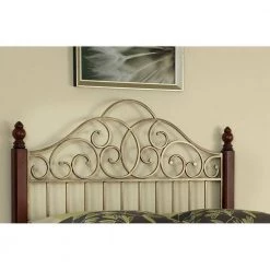 St. Ives Cherry King/California King Headboard by HOMESTYLES -Deals HOMESTYLES Store cinnamon cherry and aged gold metal homestyles headboards 5051 601 31 1000