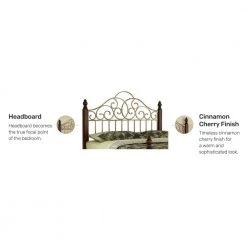 St. Ives Cherry King/California King Headboard by HOMESTYLES -Deals HOMESTYLES Store cinnamon cherry and aged gold metal homestyles headboards 5051 601 c3 1000