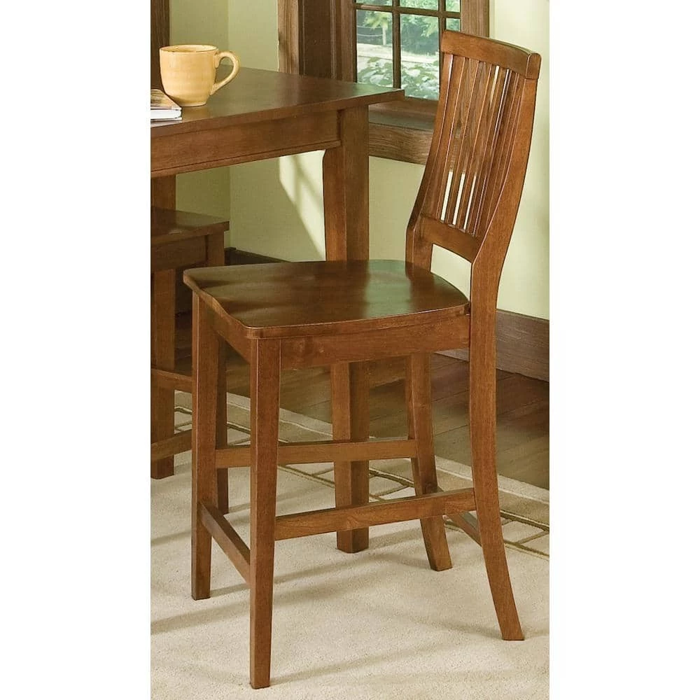 Arts and Crafts 24 in. Cottage Oak Bar Stool by HOMESTYLES 6 Arts and Crafts 24 in. Cottage Oak Bar Stool by HOMESTYLES - Image 6