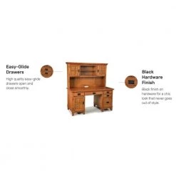 58 in. Rectangular Cottage Oak 5 Drawer Computer Desk with Solid Wood Material by HOMESTYLES -Deals HOMESTYLES Store cottage oak homestyles computer desks 5180 184 1f 1000