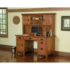58 in. Rectangular Cottage Oak 5 Drawer Computer Desk with Solid Wood Material by HOMESTYLES -Deals HOMESTYLES Store cottage oak homestyles computer desks 5180 184 31 1000