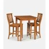 Arts and Crafts 30 in. Square Cottage Oak Wood 3 Piece Bistro Set Seating Capacity 2 by HOMESTYLES
