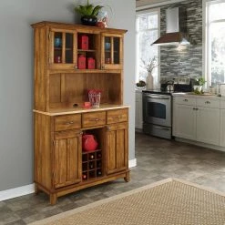 Cottage Oak and Natural Buffet with Hutch by HOMESTYLES 5 Cottage Oak and Natural Buffet with Hutch by HOMESTYLES -Deals HOMESTYLES Store cottage oak w natural finish top homestyles sideboards buffet tables 5100 0061 62 31 1000