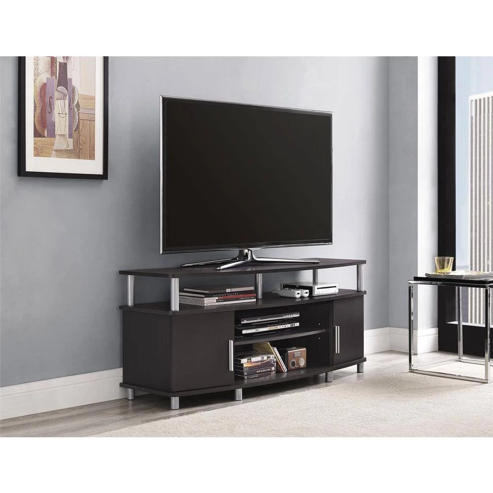 Windsor 47 in. Dark Brown Particle Board TV Stand Fits TVs Up to 50 in. with Storage Doors by Ameriwood Home 9 Windsor 47 in. Dark Brown Particle Board TV Stand Fits TVs Up to 50 in. with Storage Doors by Ameriwood Home - Image 9