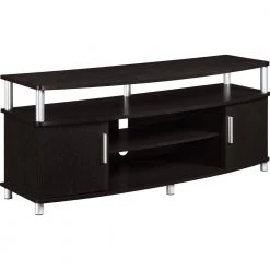 Windsor 47 in. Dark Brown Particle Board TV Stand Fits TVs Up to 50 in. with Storage Doors by Ameriwood Home