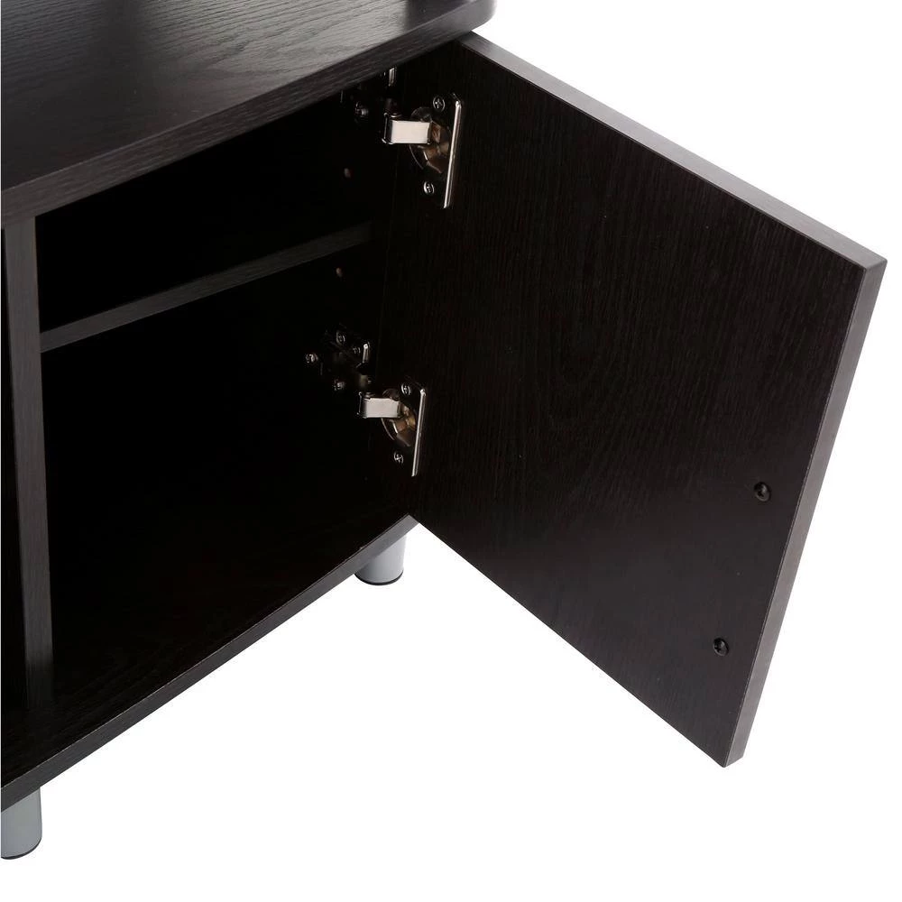 Windsor 47 in. Dark Brown Particle Board TV Stand Fits TVs Up to 50 in. with Storage Doors by Ameriwood Home 4 Windsor 47 in. Dark Brown Particle Board TV Stand Fits TVs Up to 50 in. with Storage Doors by Ameriwood Home - Image 4