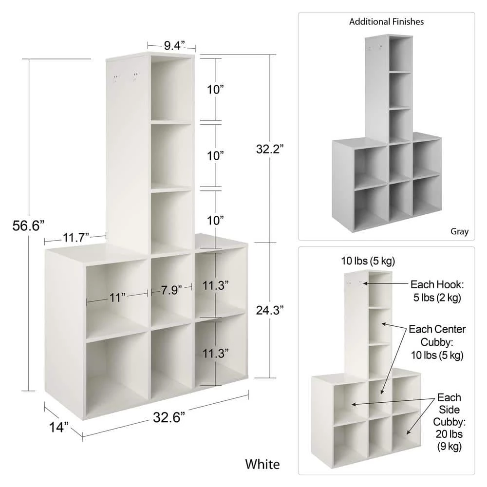 Lauren Kids Dove Gray 9 Cube Storage by Ameriwood Home 5 Lauren Kids Dove Gray 9 Cube Storage by Ameriwood Home - Image 5