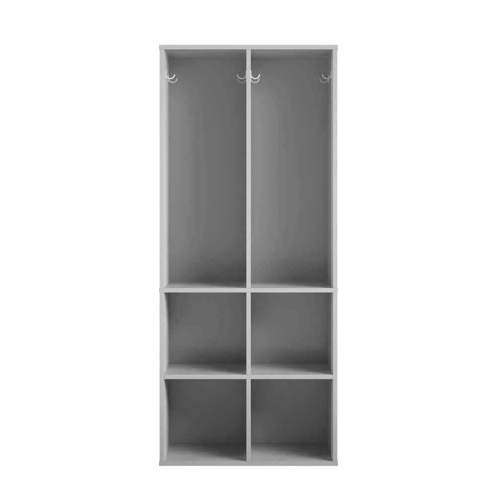 Lauren Kids Dove Gray 4 Cube Storage with Open Coat Locker by Ameriwood Home 1 Lauren Kids Dove Gray 4 Cube Storage with Open Coat Locker by Ameriwood Home