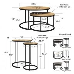 Clarine 31.5 in. Espresso 18 in. H Round Nesting Coffee and End Table Bundle with 4-Pieces by Ameriwood Home -Deals HOMESTYLES Store espresso ameriwood home coffee tables de41142 4f 1000