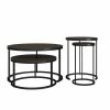 Clarine 31.5 in. Espresso 18 in. H Round Nesting Coffee and End Table Bundle with 4-Pieces by Ameriwood Home