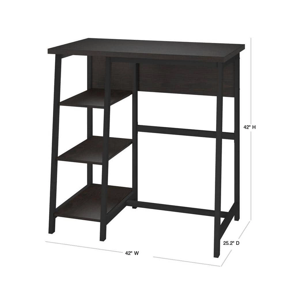 42 in. Rectangular Espresso Standing Desks with Storage by Ameriwood Home 2 42 in. Rectangular Espresso Standing Desks with Storage by Ameriwood Home - Image 2