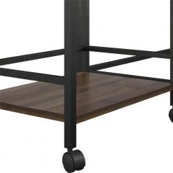 Bernay 36 in. Walnut Desk with Rolling Cart Bundle by Ameriwood Home -Deals HOMESTYLES Store florence walnut ameriwood home writing desks hd60856 77 1000