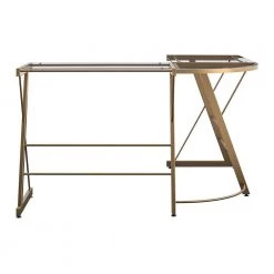 Oxford Gold Glass L-Shaped Computer Desk by Ameriwood Home -Deals HOMESTYLES Store gold ameriwood home computer desks hd26716 77 1000