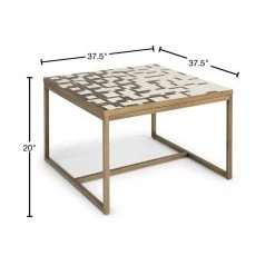 Geometric II 38 in. Gold/Cream Medium Square Tile Coffee Table by HOMESTYLES -Deals HOMESTYLES Store gold and cream homestyles coffee tables 8101 21 40 1000