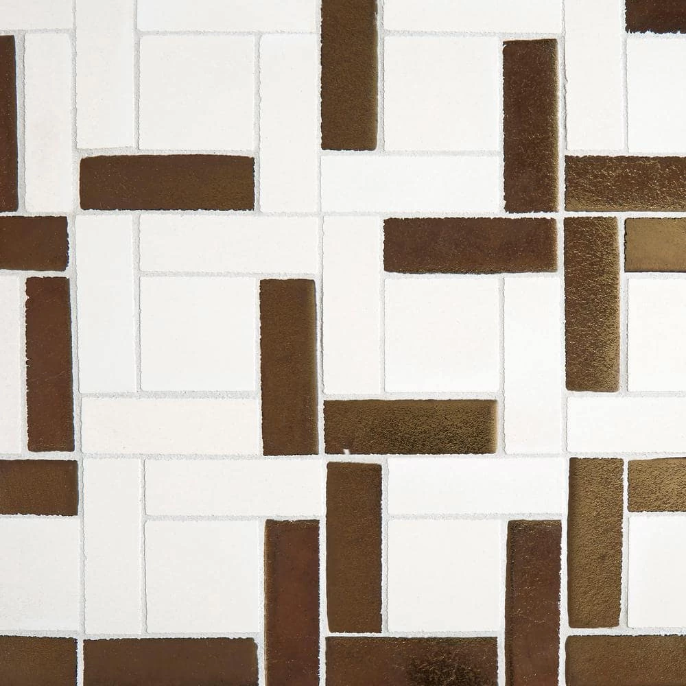 Geometric II Mosaic Tile Gold and Cream Pull-Up Table by HOMESTYLES 5 Geometric II Mosaic Tile Gold and Cream Pull-Up Table by HOMESTYLES - Image 5