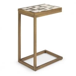 Geometric II Mosaic Tile Gold and Cream Pull-Up Table by HOMESTYLES 13 Geometric II Mosaic Tile Gold and Cream Pull-Up Table by HOMESTYLES -Deals HOMESTYLES Store gold and gream homestyles end side tables 8101 23 44 1000