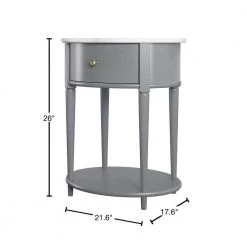 Abelia 21.6 in. Graphite Gray with Faux Marble Top Round End Table with Drawer and Shelf by Ameriwood Home 13 Abelia 21.6 in. Graphite Gray with Faux Marble Top Round End Table with Drawer and Shelf by Ameriwood Home -Deals HOMESTYLES Store graphite ameriwood home end side tables hd05618 40 1000