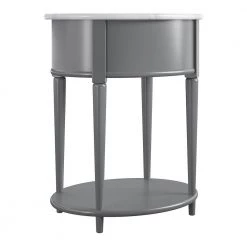 Abelia 21.6 in. Graphite Gray with Faux Marble Top Round End Table with Drawer and Shelf by Ameriwood Home 14 Abelia 21.6 in. Graphite Gray with Faux Marble Top Round End Table with Drawer and Shelf by Ameriwood Home -Deals HOMESTYLES Store graphite ameriwood home end side tables hd05618 66 1000