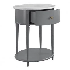 Abelia 21.6 in. Graphite Gray with Faux Marble Top Round End Table with Drawer and Shelf by Ameriwood Home 15 Abelia 21.6 in. Graphite Gray with Faux Marble Top Round End Table with Drawer and Shelf by Ameriwood Home -Deals HOMESTYLES Store graphite ameriwood home end side tables hd05618 77 1000