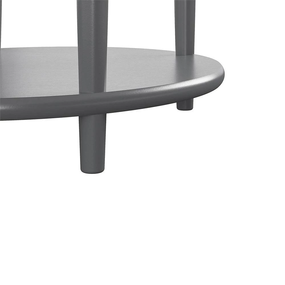 Abelia 21.6 in. Graphite Gray with Faux Marble Top Round End Table with Drawer and Shelf by Ameriwood Home 10 Abelia 21.6 in. Graphite Gray with Faux Marble Top Round End Table with Drawer and Shelf by Ameriwood Home - Image 10
