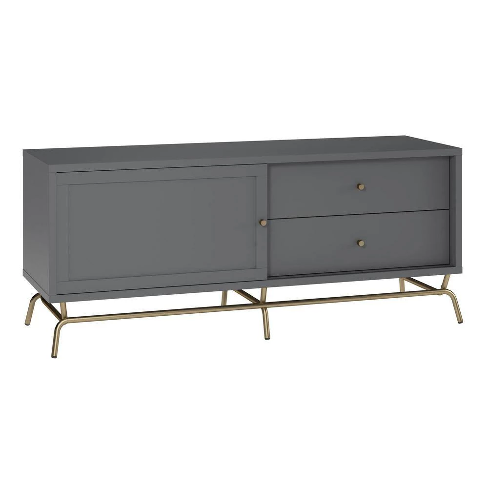 Oliver 59.06 in. Graphite Gray TV Stand for TV's up to 65 in. by Ameriwood Home 3 Oliver 59.06 in. Graphite Gray TV Stand for TV's up to 65 in. by Ameriwood Home - Image 3