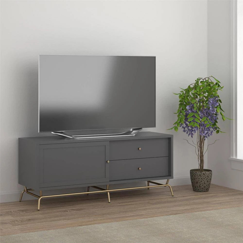 Oliver 59.06 in. Graphite Gray TV Stand for TV's up to 65 in. by Ameriwood Home 5 Oliver 59.06 in. Graphite Gray TV Stand for TV's up to 65 in. by Ameriwood Home - Image 5