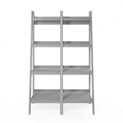 Ritter Dove Gray Ladder Bookcase Bundle (4-Shelf) by Ameriwood Home