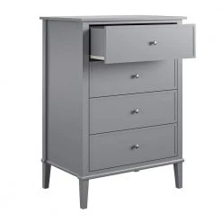 Queensbury 4-Drawer in Gray Dresser ( 41.3 in. H x 29.7 in. W x 19.7 in. D) by Ameriwood Home -Deals HOMESTYLES Store gray ameriwood home chest of drawers hd97927 77 1000