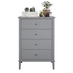 Queensbury 4-Drawer in Gray Dresser ( 41.3 in. H x 29.7 in. W x 19.7 in. D) by Ameriwood Home -Deals HOMESTYLES Store gray ameriwood home chest of drawers hd97927 c3 1000