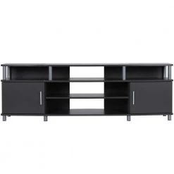 Gray 63 in. Gray Particle Board TV Stand Fits TVs Up to 70 in. with Storage Doors by Ameriwood Home