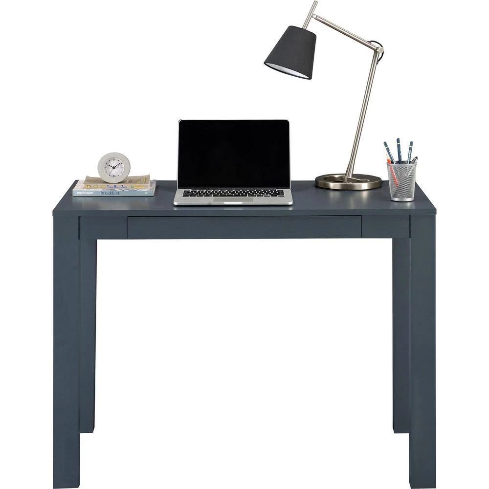 39 in. Rectangular Gray 1 Drawer Writing Desk with Built-In Storage by Ameriwood Home 5 39 in. Rectangular Gray 1 Drawer Writing Desk with Built-In Storage by Ameriwood Home - Image 5