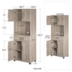 Hobart Gray Oak 1-Drawer / 4-Door Tall Coffee Bar by Ameriwood Home -Deals HOMESTYLES Store gray oak ameriwood home accent cabinets hd69366 1f 1000