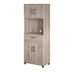 Hobart Gray Oak 1-Drawer / 4-Door Tall Coffee Bar by Ameriwood Home -Deals HOMESTYLES Store gray oak ameriwood home accent cabinets hd69366 40 1000