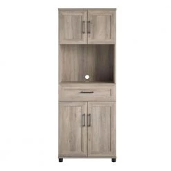 Hobart Gray Oak 1-Drawer / 4-Door Tall Coffee Bar by Ameriwood Home