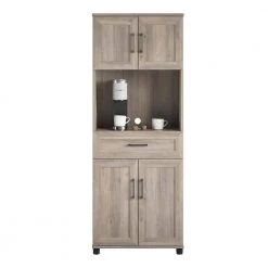 Hobart Gray Oak 1-Drawer / 4-Door Tall Coffee Bar by Ameriwood Home -Deals HOMESTYLES Store gray oak ameriwood home accent cabinets hd69366 c3 1000