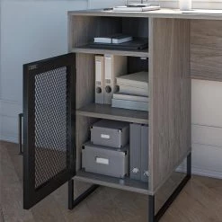 Pelham 47.6 in. Gray Oak Single Pedestal Desk by Ameriwood Home 17 Pelham 47.6 in. Gray Oak Single Pedestal Desk by Ameriwood Home -Deals HOMESTYLES Store gray oak ameriwood home computer desks hd11296 1f 1000