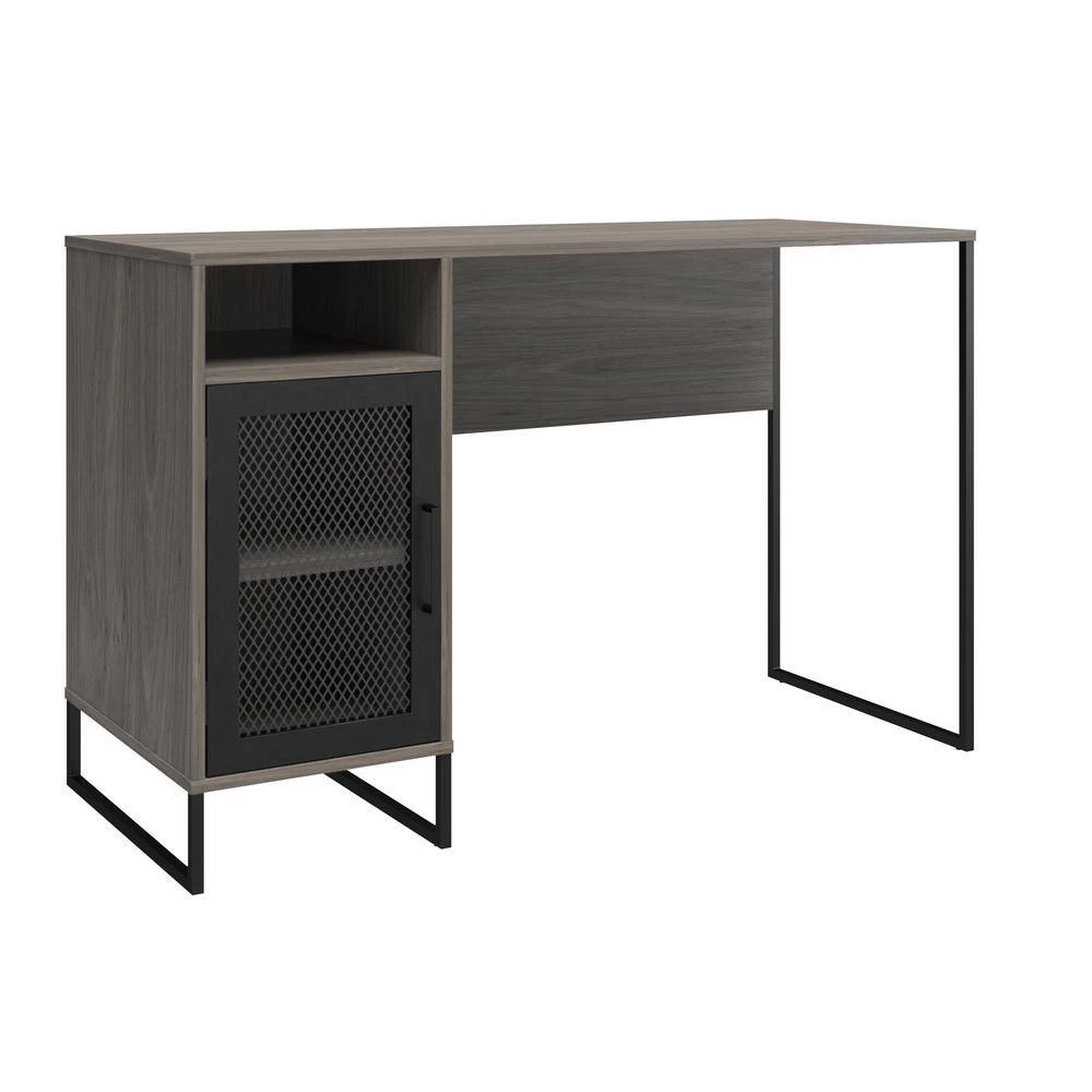 Pelham 47.6 in. Gray Oak Single Pedestal Desk by Ameriwood Home 3 Pelham 47.6 in. Gray Oak Single Pedestal Desk by Ameriwood Home - Image 3